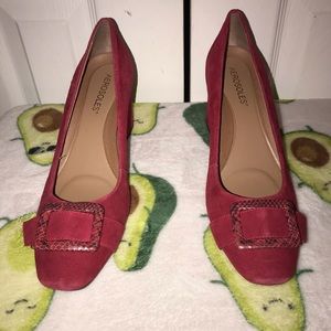 brand new red suede heels